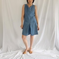 70s Blue Sleeveless Romper