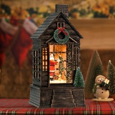 Christmas Snow Globes with Santa Claus, Musical Timer Snow Globe Lantern with...