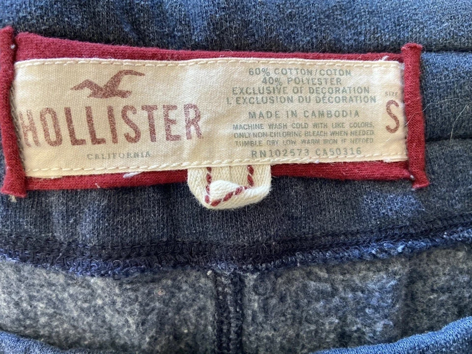 Pantalones deportivos vintage Y2K Hollister tiro bajo acampanados talla S azul logotipo Spellout Mall Foto 4 de 4