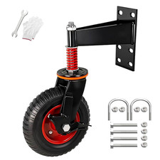 8 Inch Heavy Duty Gate Wheel with Brake, 750 Lb Capacity, Fits Metal Tube Gates