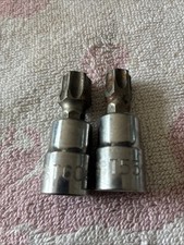 Halfords Advanced T55 +T60 Tamper Proof Torx Sockets,3/8 Drive, Good Condition