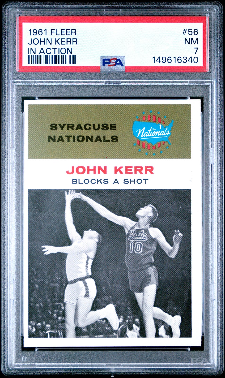 1961 FLEER IN ACTION #56 JOHN KERR PSA 7