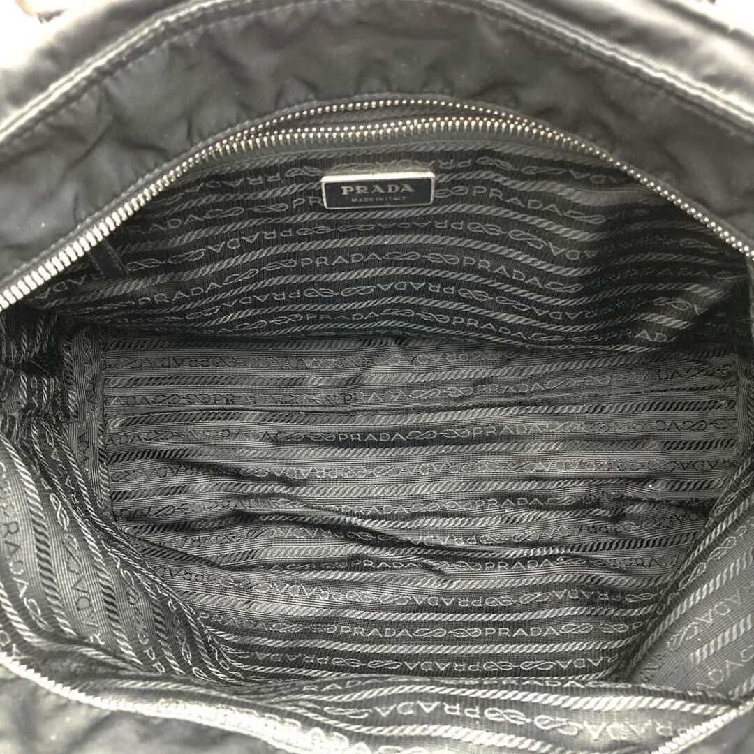 PRADA Handbag Tote Bag Triangle Logo Nylon Leather Black Ladies Fashion ELGZN Us thumbnail 8