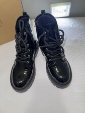 Steve Madden Youth Patent Leather Combat Boots Size 13 C