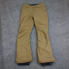 Columbia Snow Pants Womens Medium Brown Omni Heat Insulated Ski Waterproof Lined