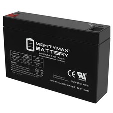 Mighty Max ML7-6 - 6 Volt 7 AH, F1 Terminal, Rechargeable SLA AGM Battery, Mighy