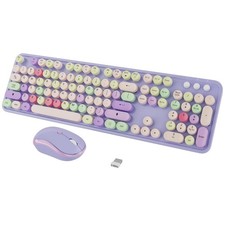 Wireless Typewriter Keyboard and Mouse - Wireless Keyboard with Silent Mouse,...