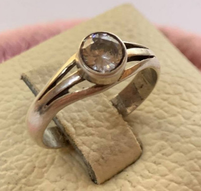 Größiger eleganter handgefertigter Damen 925 Sterling Silber Zirkon Stein Ring Schmuck
