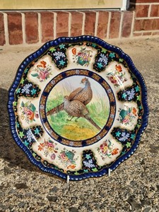 Copeland Spode Hand Painted Upland Game No. 6 Pheasants Portrait Plate Crisp