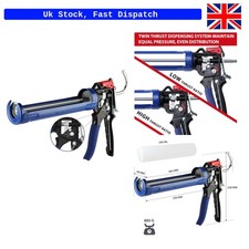 Caulking Gun 9:1 & 18:1 Thrust Ratio, Refillable, 10 oz Cartridge, Blue & Black
