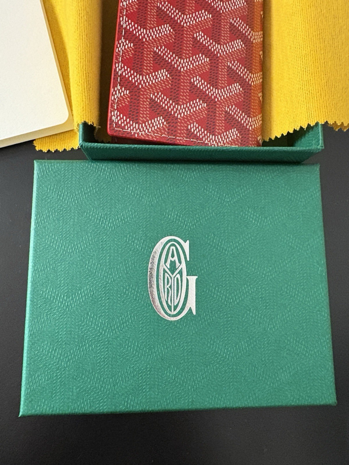 Goyard Saint Pierre Card Wallet Red Italia Customized Stripes image 5