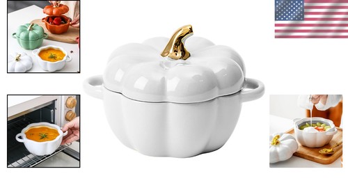 Festlicher Dutch Oven in Kürbisform mit glänzender Oberfläche - ideal für den Urlaub - Bild 2 von 10