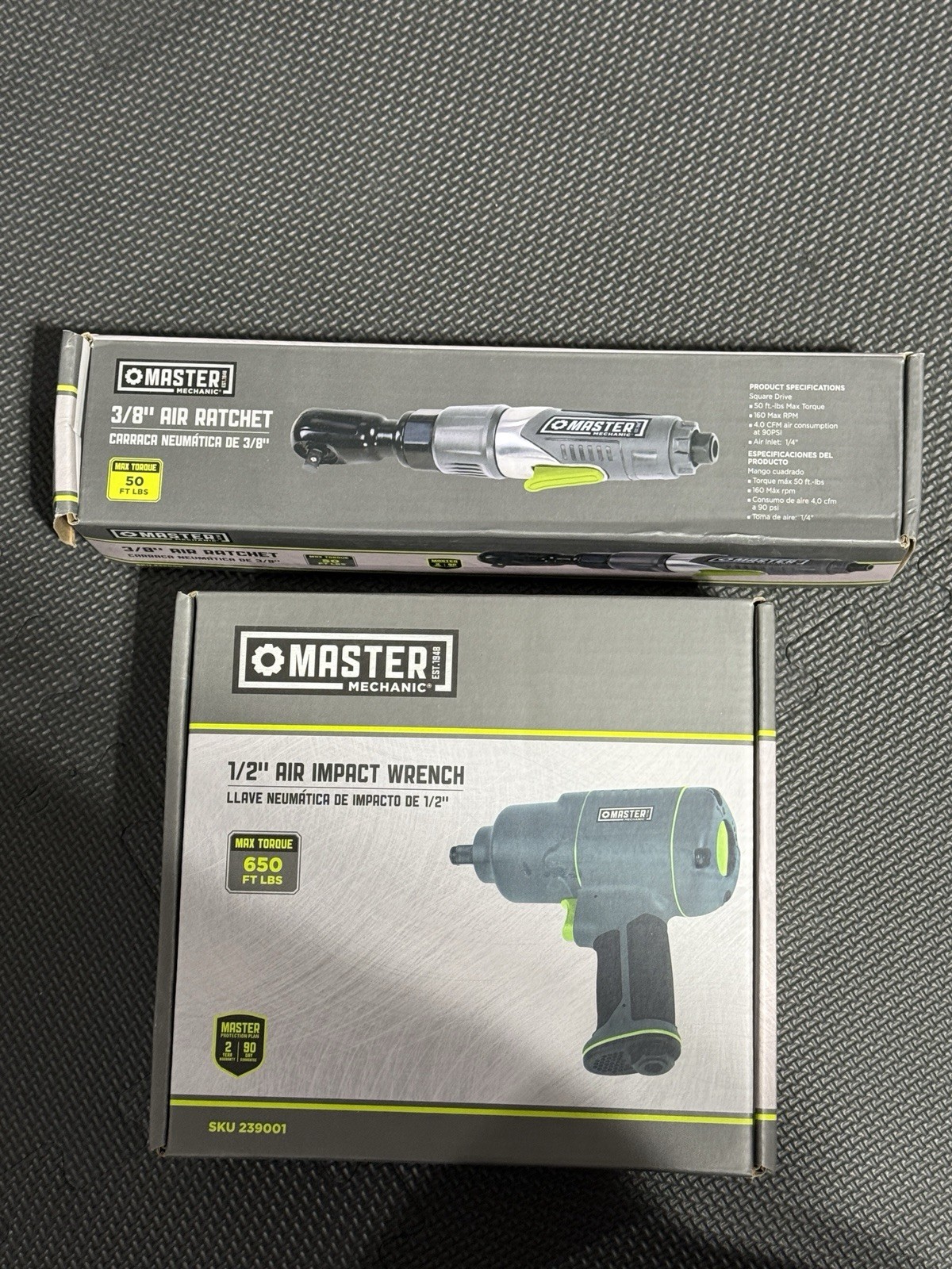 Master Mechanics Pneumatic 3/8&rdquo; Air Ratchet & 1/2&rdquo; Impac