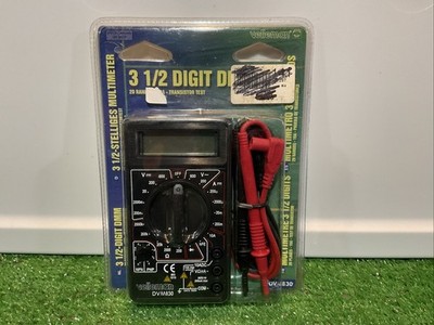 Velleman DVM830 Multimeter 3 1/2 Digit DMM 20 Ranges 10A Transistor Test- Sealed