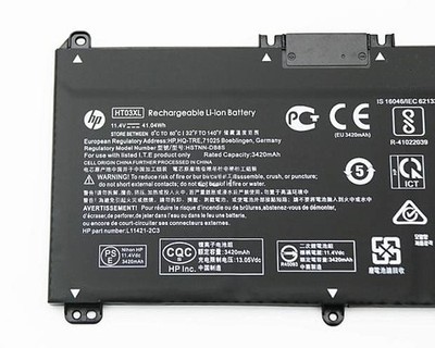 HT03XL 11,4V 3600mAh / 41Wh, laptopaccu voor HP Pavilion 14-CD 14-CE 14-CF 14-CK 14-cm 14Q-CS 14Q-CY 14S-CF 14S-CR 15-CS 15-DA 15-DB 15-DW 15G-DR 17-BY17-CA L1444421-1C 2 HSTNN-DB8R HSTNN-LB8M