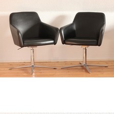 2x Willisau Pendola Armlehnstuhl Leder/Chrom - Miller Vitra Thonet USM Haller
