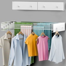Foldable Wall Mounted Drying Rack 28 inch - Easy to Install Hanging Rack for Lau