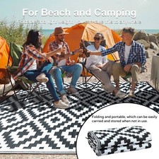 Outdoor Rug Patios Waterproof, Anti-slip Geometric Garden Mat Carpet 120x180cm