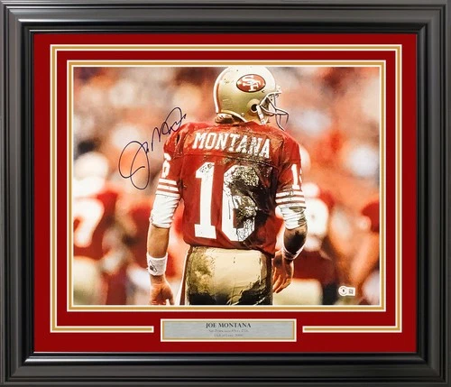 Joe Montana Signed Framed 16x20 Photo San Francisco 49ers Beckett