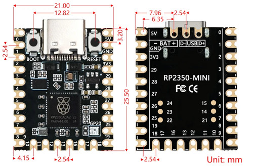 RP2350 MINI Raspberry PI Pico2 RP2350-MINI Mini development board Pico 2 RP2350 - 第 9/11 張圖片