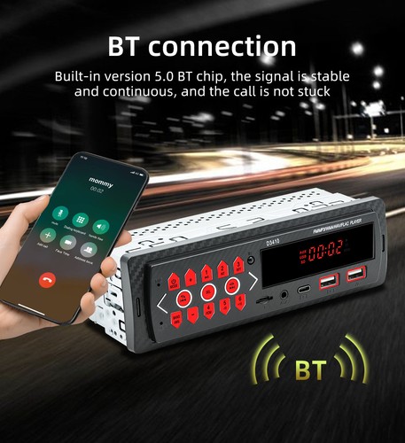 ESSGOO Stereo MP3 Player Audio SD USB Head Unit Radio Bluetooth FM 1DIN Car - Picture 6 of 13
