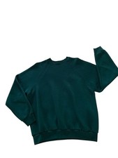 Vintage Fruit of the Loom Sweatshirt Mens L Green Blank Pullover Crewneck USA
