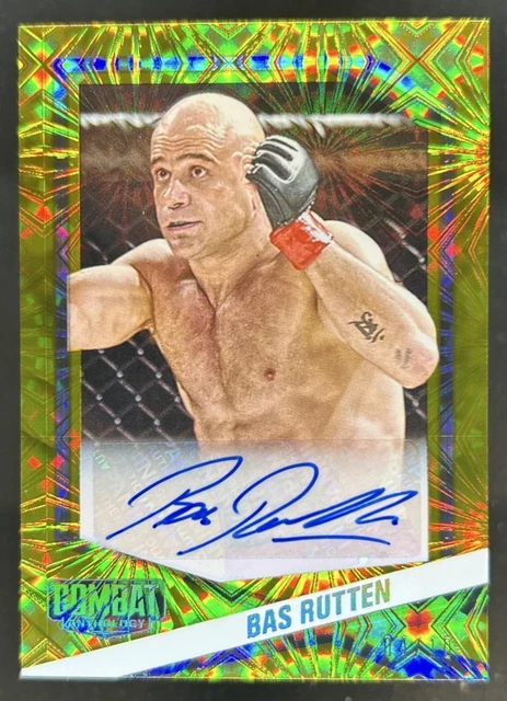 2025 Panini PFL Combat Anthology Bas Rutten Signatures Gold Fireworks Auto #/10