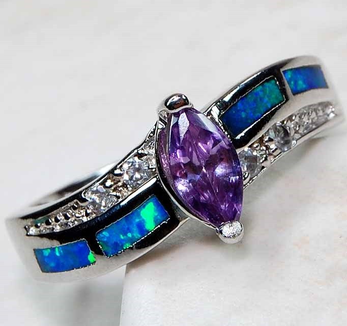 1CT Amethyst 925 Solid Sterling Silver Ring Sz 6 PC5-1