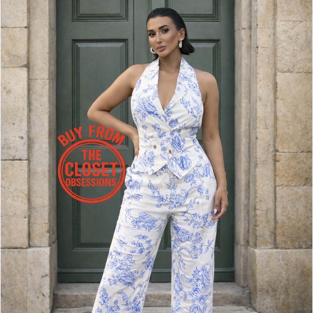 RARE Mango Co-Ord Set – Halter Neck Vest & Wide Leg Pants NWT