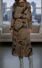 Boho Inspired Paisley Print Midi Dress Size 14