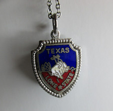 Elco Sterling Silver Texas Lone Star State Travel Charm Pendant Enamel 925