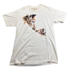 Vintage The Mountain Giraffe Bush Gardens FL T-Shirt Size M Graphic Animal Tee