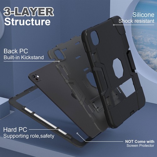 For iPad Pro 13 inch 2024-2025 Heavy Duty Rotating Kickstand Shockproof Case lot - 第 60/110 張圖片
