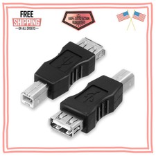 2 Pcs USB 2.0 A Female to USB B Male Adapter Printer Converter Connector