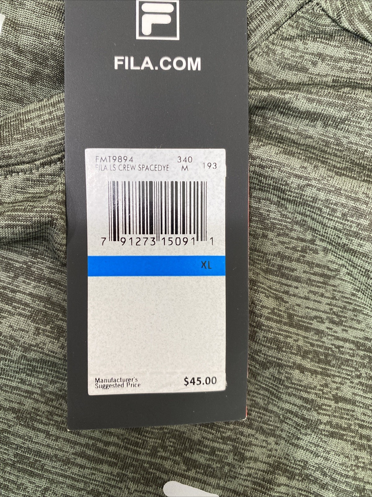 T shirt Fila girocollo uomo XL grigia manica lunga