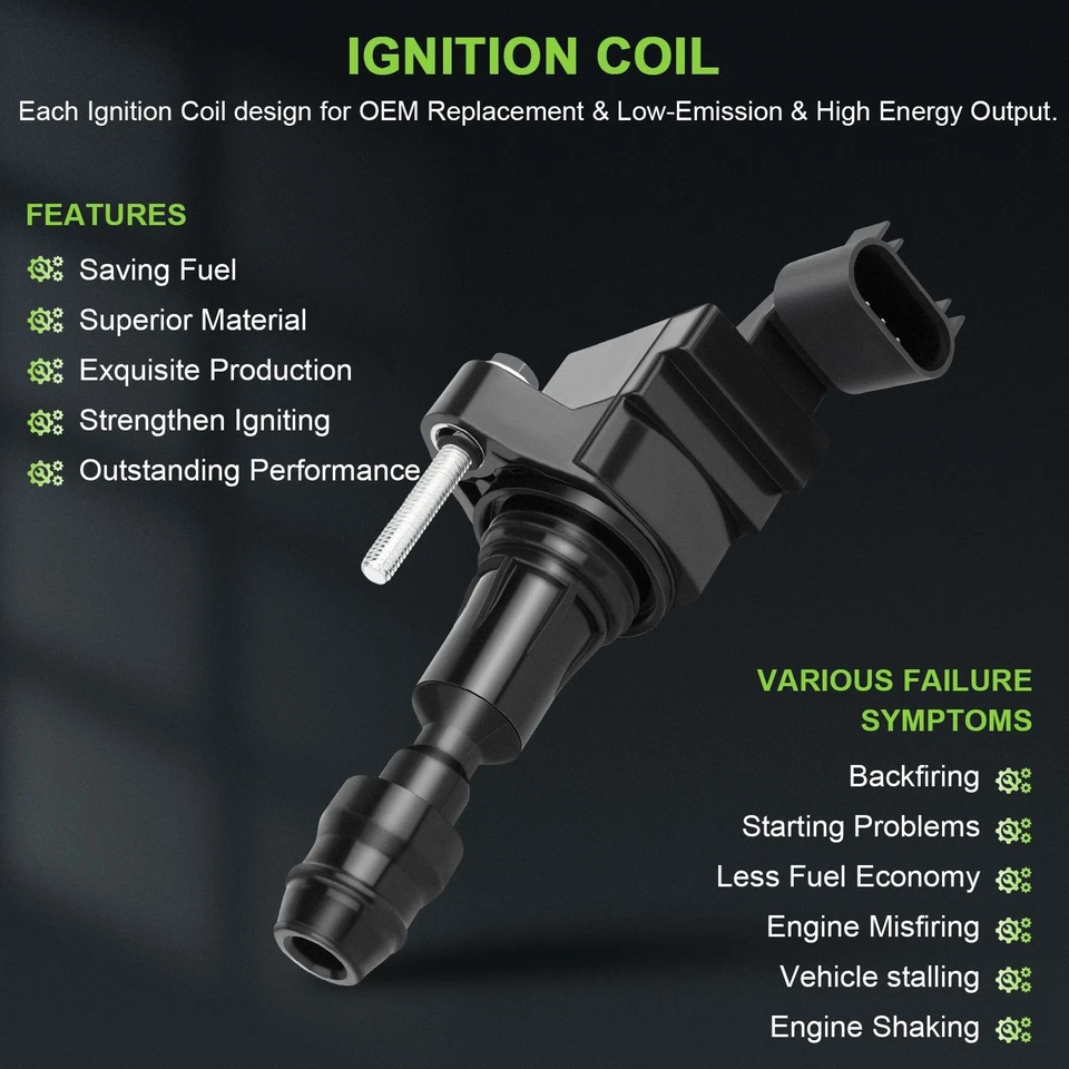 4 For 2007 2008 2009 2010 Saturn Sky L4 2.4L Ignition Coil UF491 - Изображение 3 из 4