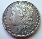 1885 MORGAN SILVER DOLLAR - Circulated,  Details, 90% SILVER