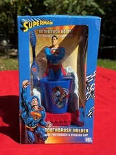 RARE Superman Toothbrush Holder, Toothbrush, and Rinse Cup SEALED