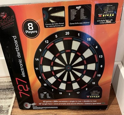 Fat Cat 727 Soft Tip Electronic Dartboard Set LCD Scoring 43 Games  NWB 