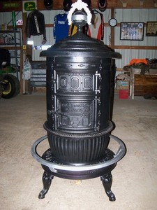 Antique Round Oak Stove