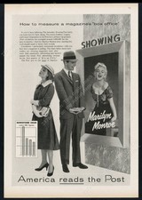 1956 Marilyn Monroe photo Saturday Evening Post vintage print ad