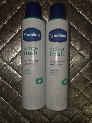 Vaseline Active Fresh Anti-Perspirant Deodorant Spray, 250ml Lot Of 2