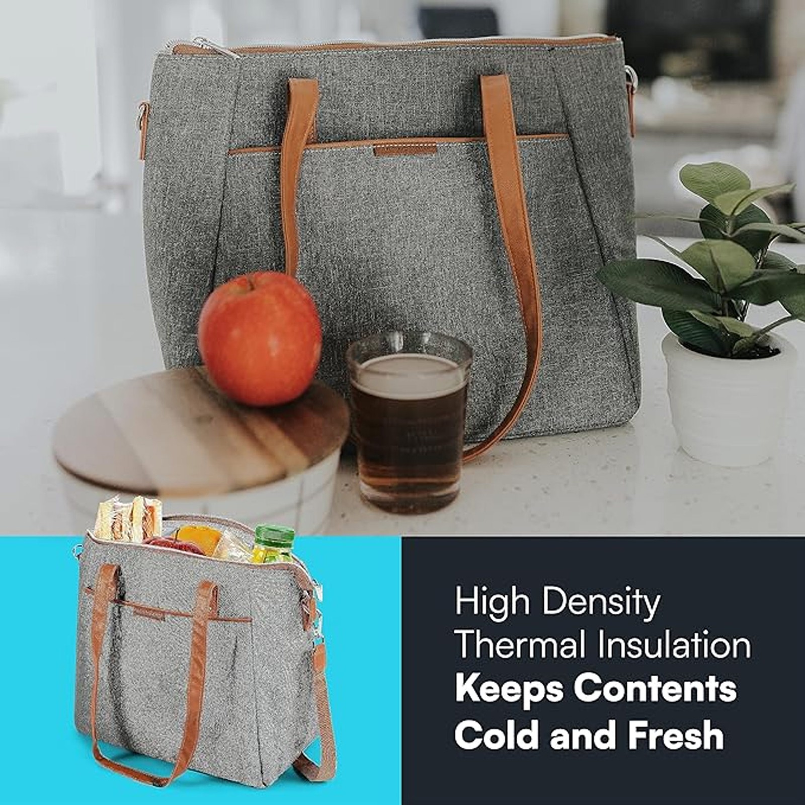 Arctic Zone Insulated Lunch Box Cooler Tote Bag for Women, 17.5x1.5x11.25 Inches