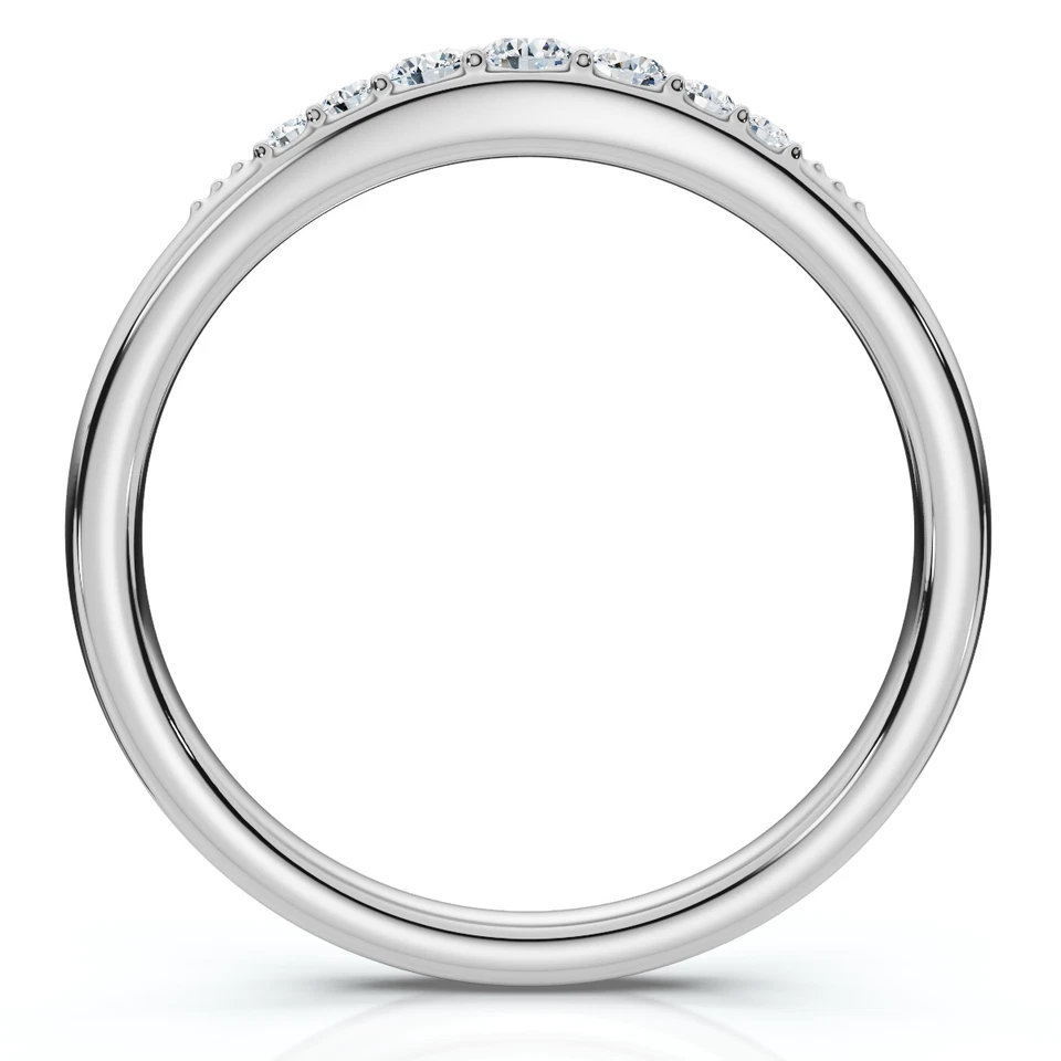 Обручальное кольцо Stackable с градуированным бриллиантом на годовщину свадьбы золото 14 карат или выращенное в лаборатории - Изображение 2 из 4