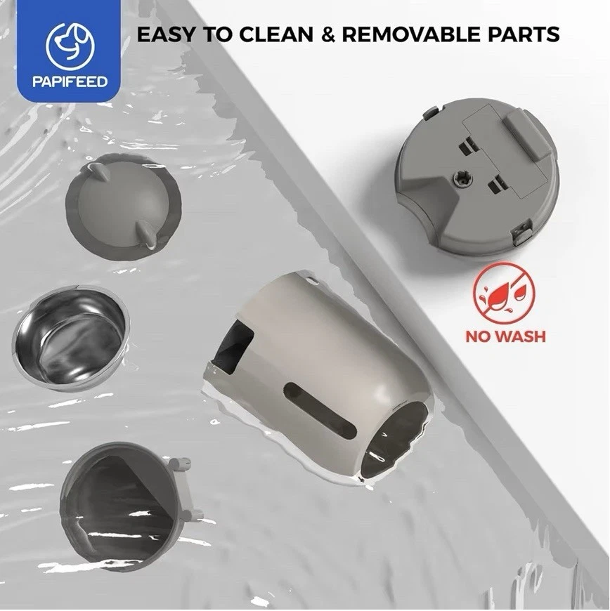 3L Automatic Cat Feeder Timed Food Dispenser for Cats and Small Dogs - Grey - Image 4 of 4