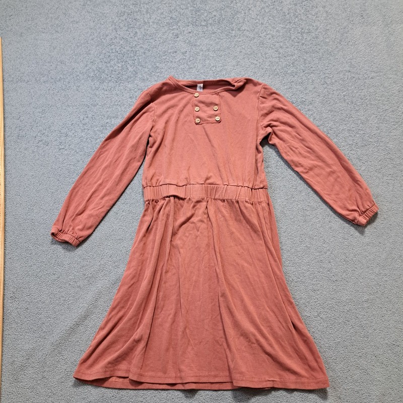 Carhartt Knee Length Sheath Dress Girls Size 9 Pink Long Sleeve Round Neck