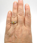 10K Yellow Gold Heart Topaz, Aquamarine Ring Size 8.25 2.5 Gr [R379] — photo 5