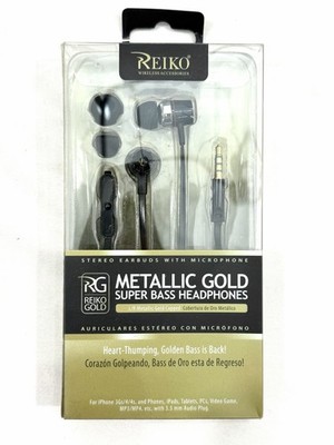 Reiko Metallic Gold SmartPhone Super-bass Head Phones