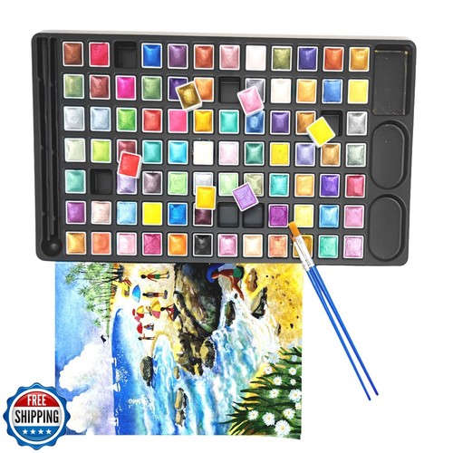 2ml Large Capacity Metallic Watercolor Paint Set, 36/60/84 Color Metallic/Pea