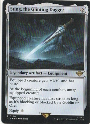 MTG  THE LORD OF THE RINGS   STING, THE GLINTING DAGGER   RARE